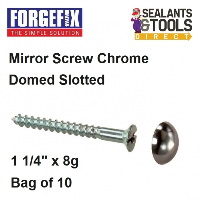 Forgefix Mirror Screw Domed Head 33mm 8g Bag of 10 10MS114CP
