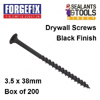 ForgeFix Drywall Plasterboard Screws 38mm Black 200 200DWS38BP