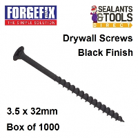ForgeFix Drywall Plasterboard Screws 32mm Black 1000 DWS32BP