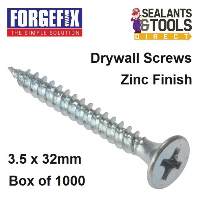 ForgeFix Drywall Plasterboard Screws Zinc 32mm 1000 DWS32