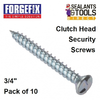 ForgeFix Clutch Head Security Screws 20mm Pack 10 CHCSK348ZP