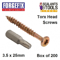 ForgeFix Torxfast Multi Purpose Torx Screws 3.5 25mm Box 200 FFT3525Y