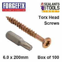 ForgeFix Torxfast Multi Purpose Torx Screws 6.0 200mm Box 100 FFT6200Y