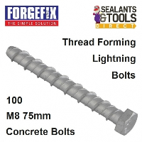 ForgeFix Lightning Concrete Bolt Fixing M8 75mm LGB875 Box 100