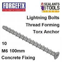 ForgeFix Lightning Concrete Masonry Screw Bolt Torx M6 100mm 10 Pack 