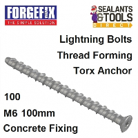ForgeFix Lightning Concrete Masonry Torx Screw Bolt M6 100mm Box 100