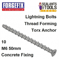 ForgeFix Lightning Concrete Masonry Torx Screw Bolt M6 50mm 10 Pack