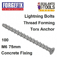 ForgeFix Lightning Concrete Masonry Torx Screw Bolt M6 75mm Box 100 
