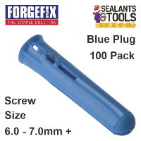 Forgefix Blue Wall Plugs 100 Pack 6 - 7mm Fixings EXP5 