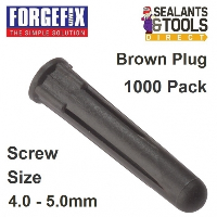 Forgefix Brown Wall Plugs 1000 Pack 4mm 5mm Fixings EXP4