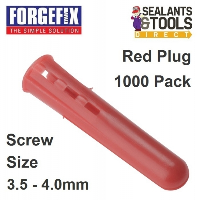 Forgefix Red Wall Plugs 1000 Pack 3.5mm to 4mm Fixings EXP3