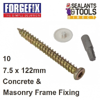 Forgefix Frame Fixing 7.5 122mm Concrete Masonry Screw's 10 Pack 10CFS122