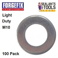 Forgefix Flat Washers Light Duty M10 Zinc Plated 100WASH10 Pack 100