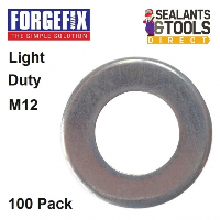 Forgefix Flat Washers Light Duty M12 Zinc Plated 100WASH12 Pack 100