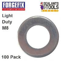 Forgefix Flat Washers Light Duty M8 Zinc Plated 100WASH8 Pack 100