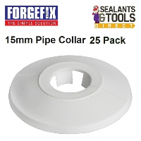 Forgefix Pipe Cover 15mm White Collar Surround 25 Pack 