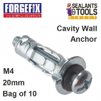 Forgefix Cavity Anchor Wall Plug Fixing M4 20mm 10MCA420