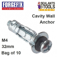 Forgefix Cavity Anchor Wall Plug Fixing M4 32mm 10MCA432 10Pk