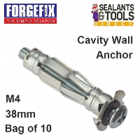 Forgefix Cavity Anchor Wall Plug Fixing M4 38mm 10MCA438