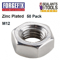 Forgefix Zinc Plated Steel Hex Nut M12 50NUT12 50 Pack 