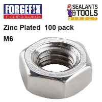 Forgefix Zinc Plated Steel Hex Nut M6 100NUT6 100 Pack 