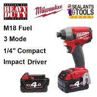 Milwaukee M18 CID Fuel 1/4" Compact Impact Driver 18 Volt 4.0ah M18CID-402C