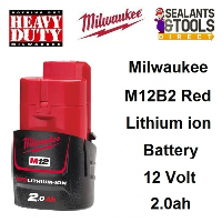 Milwaukee M12 M12B2 Red Lithium Ion Battery 12 Volt 2.0ah