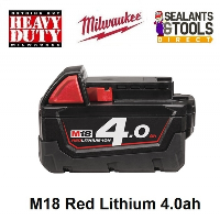 Milwaukee M18 M18B4 Red Lithium-Ion Battery 18 Volt 4.0Ah