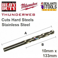 Milwaukee Thunderweb HSS G Metal Drill Bit - 10mm x 133mm