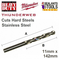 Milwaukee Thunderweb HSS G Metal Drill Bit - 11mm x 142mm