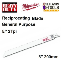 Milwaukee Sawzall General Purpose Recip Saw Blade 200mm 8-12Tpi 48005093