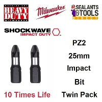 Milwaukee Shockwave Impact Duty PZ2 25mm Pozi Drive Bit 4932430863
