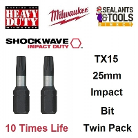 Milwaukee Shockwave Impact Duty TX15 Torx Bit Twin Pack 4932430872