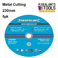 Silverline Angle grinder Metal Cutting Discs 9 Inch 230mm 5pk 186810