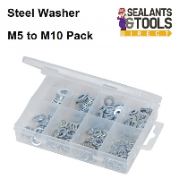 Steel Flat and Spring Washers M5 to M10 Mixed Pack 969742