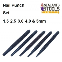Nail Punch 5 Piece Set PC14 1.5 2.5 3 4 and 5mm PC14