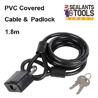 1.8m Bike Lock PVC Covered Coiled Cable and Padlock 696956
