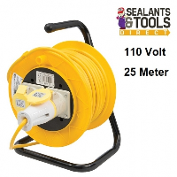 Power Master 110 Volt 25 Meter Electric Cable Reel Twin Socket 868878