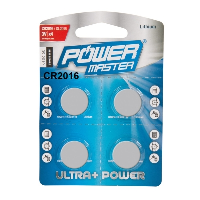 Power Master 3V CR2016 Button Cell Coin Lithium Battery 350267 4 Pack