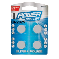 Power Master 3V CR2025 Button Cell Coin Lithium Battery 458775 4 Pack