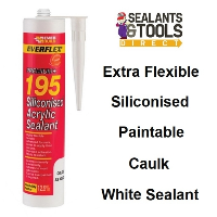 Everbuild 195 Siliconised Acrylic Sealant Caulk White C3 195WE