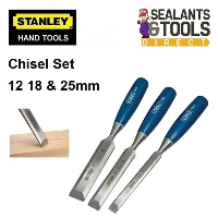 Stanley Bevel Edge Wood Chisel Set 12mm 18mm 25mm 0-16-128