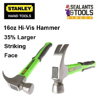Stanley Hi Vis Pro Claw Hammer 35% larger Striking Face 16oz 