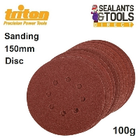Triton 100 Grit Hook and Loop Sanding Disc 150mm 10pk 586255