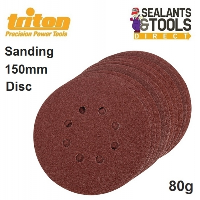 Triton 80 Grit Hook and Loop Sanding Disc 150mm 10pk 453907