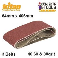 Triton Palm Belt Sander Sanding Belts 40 60 and 80g TCMBSCPK