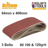 Triton Palm Belt Sander Sanding Belts 80 100 and 120g TCMBSFPK 