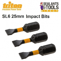 Triton SL6 Impact Driver Slotted Screwdriver 25mm Bits 909039