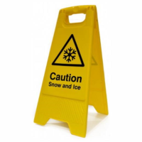 Spectrum 4719 Heavy Duty A-Board; "Caution Snow and Ice"; Yellow (YEL); 610 x 300mm