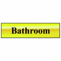 Spectrum Sign 6007 "Bathroom"; Self Adhesive Brass Effect (BRE); 200 x 50mm